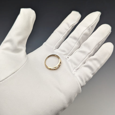 British vintage jewelry "LOVE" engraving 9ct gold ring